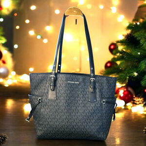 Michael Kors Black Signature Voyager East West Tote